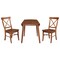 International Concepts 42 in. Solid Wood Round Dual Drop Leaf Dining Table with 2 Chairs in Distressed Oak K42-42DL-C613-2 - alternate 6
